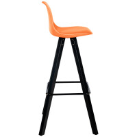 Barhocker PALMA - Orange, Kunstleder, Schwarz, Ablage Schwar