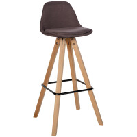 Barhocker PALMA - Braun, Stoff, Braun, Ablage Schwarz |...