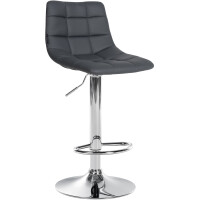 Barhocker DUBAI - Grau, Kunstleder, Chrom | Barhocker mit...