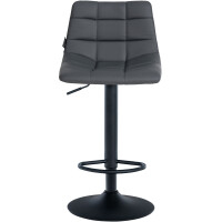 Barhocker DUBAI - Grau, Kunstleder, Schwarz | Barhocker mit 