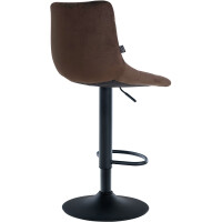 Barhocker DUBAI - Braun, Samt, Schwarz | Barhocker mit Lehne