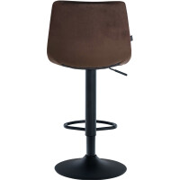 Barhocker DUBAI - Braun, Samt, Schwarz | Barhocker mit Lehne