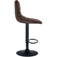 Barhocker DUBAI - Braun, Samt, Schwarz | Barhocker mit Lehne