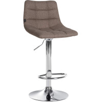 Barhocker DUBAI - Taupe, Stoff, Chrom | Barhocker mit Lehne