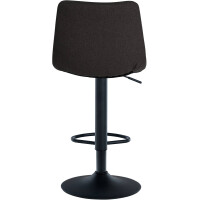 Barhocker DUBAI - Schwarz, Stoff, Schwarz | Barhocker mit Le