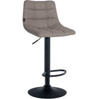 Barhocker DUBAI - Grau, Stoff, Schwarz | Barhocker mit Lehne