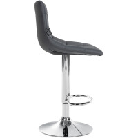 Barhocker 2er Set DUBAI - Grau, Kunstleder, Chrom | Barhocke