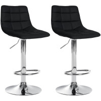Barhocker 2er Set DUBAI - Schwarz, Kunstleder, Chrom |...