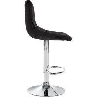 Barhocker 2er Set DUBAI - Schwarz, Samt, Chrom | Barhocker m