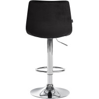 Barhocker 2er Set DUBAI - Schwarz, Samt, Chrom | Barhocker m