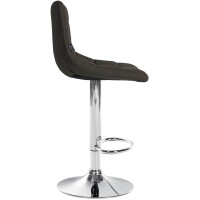 Barhocker 2er Set DUBAI - Dunkelgrau, Stoff, Chrom | Barhock