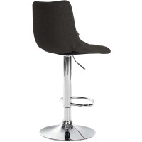 Barhocker 2er Set DUBAI - Dunkelgrau, Stoff, Chrom | Barhock