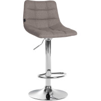 Barhocker 2er Set DUBAI - Grau, Stoff, Chrom | Barhocker mit