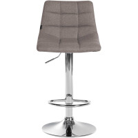 Barhocker 2er Set DUBAI - Grau, Stoff, Chrom | Barhocker mit