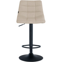 Barhocker 2er Set DUBAI - Creme, Stoff, Schwarz | Barhocker 