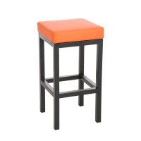 Barhocker KIEL - Orange, Kunstleder, Stahl, 80cm...