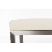 Barhocker KIEL - Creme, Kunstleder, Edelstahl, 80cm Höh