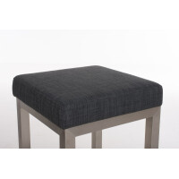 Barhocker KIEL - Dunkelgrau, Stoff, Edelstahl, 80cm Höh