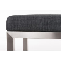 Barhocker KIEL - Dunkelgrau, Stoff, Edelstahl, 80cm Höh