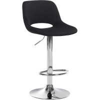 Barhocker JAKSON - Schwarz, Samt, Chrom | Barhocker mit...