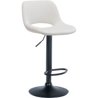 Barhocker JAKSON - Creme, Samt, Schwarz | Barhocker mit...