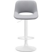 Barhocker 2er Set JAKSON - Grau, Kunstleder, Weiß | Ba