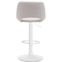 Barhocker 2er Set JAKSON - Creme, Stoff, Weiß | Barhoc