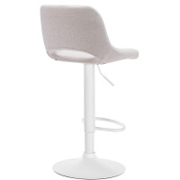 Barhocker 2er Set JAKSON - Creme, Stoff, Weiß | Barhoc