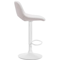 Barhocker 2er Set JAKSON - Creme, Stoff, Weiß | Barhoc