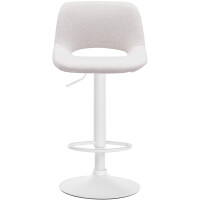 Barhocker 2er Set JAKSON - Creme, Stoff, Weiß | Barhoc