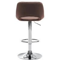 Barhocker 2er Set JAKSON - Braun, Samt, Chrom | Barhocker mi