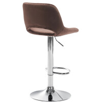Barhocker 2er Set JAKSON - Braun, Samt, Chrom | Barhocker mi