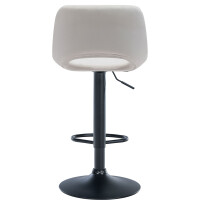 Barhocker 2er Set JAKSON - Creme, Samt, Schwarz | Barhocker 