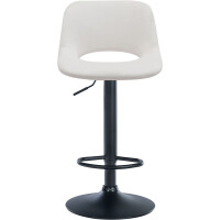 Barhocker 2er Set JAKSON - Creme, Samt, Schwarz | Barhocker 