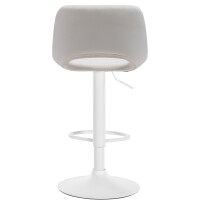 Barhocker 2er Set JAKSON - Creme, Samt, Weiß | Barhock