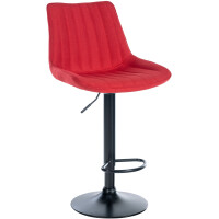 Barhocker RIO - Rot, Stoff, Schwarz | Barhocker mit Lehne