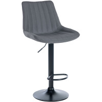 Barhocker RIO - Grau, Stoff, Schwarz | Barhocker mit Lehne