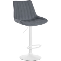 Barhocker RIO - Grau, Stoff, Wei&szlig; | Barhocker...