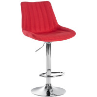 Barhocker RIO - Rot, Stoff, Chrom | Barhocker mit Lehne
