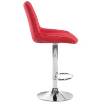 Barhocker RIO - Rot, Stoff, Chrom | Barhocker mit Lehne 4