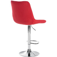 Barhocker RIO - Rot, Stoff, Chrom | Barhocker mit Lehne 5