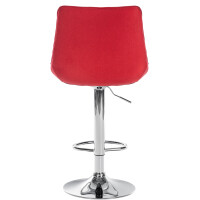 Barhocker RIO - Rot, Stoff, Chrom | Barhocker mit Lehne 6