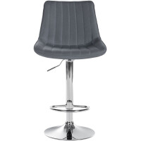 Barhocker RIO - Grau, Stoff, Chrom | Barhocker mit Lehne 3