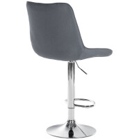 Barhocker RIO - Grau, Stoff, Chrom | Barhocker mit Lehne 5