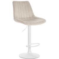 Barhocker RIO - Creme, Samt, Wei&szlig; | Barhocker...