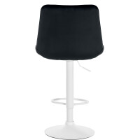 Barhocker RIO - Schwarz, Samt, Weiß | Barhocker mit Le
