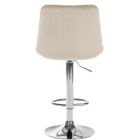 Barhocker RIO - Creme, Samt, Chrom | Barhocker mit Lehne 4