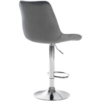 Barhocker RIO - Dunkelgrau, Samt, Chrom | Barhocker mit Lehn
