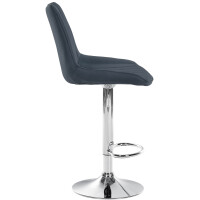 Barhocker 2er Set RIO - Dunkelgrau, Stoff, Chrom | Barhocker