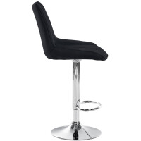 Barhocker 2er Set RIO - Schwarz, Stoff, Chrom | Barhocker mi